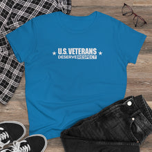 Load image into Gallery viewer, U.S. Veterans Deserve Respect - Women's Heavy Cotton Tee
