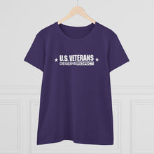 Load image into Gallery viewer, U.S. Veterans Deserve Respect - Women's Heavy Cotton Tee