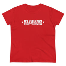 Load image into Gallery viewer, U.S. Veterans Deserve Respect - Women's Heavy Cotton Tee
