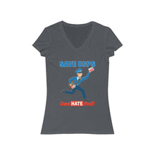 Load image into Gallery viewer, Save the Post Office - Send hate mail! Women's Jersey Short Sleeve V-Neck Tee