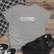 Load image into Gallery viewer, U.S. Veterans Deserve Respect - Women's Heavy Cotton Tee