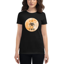 Load image into Gallery viewer, I Bite - Halloween Spider tee - Women's short sleeve t-shirt