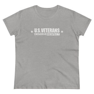 U.S. Veterans Deserve Respect - Women's Heavy Cotton Tee