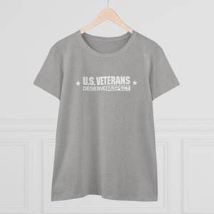 U.S. Veterans Deserve Respect - Women's Heavy Cotton Tee