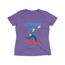 Load image into Gallery viewer, Save the Post Office with Love Letters - Women&#39;s Heather Wicking Tee
