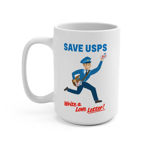 Save the Post Office - Cute mailman - Mug 15oz