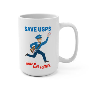 Save the Post Office - Cute mailman - Mug 15oz