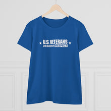 Load image into Gallery viewer, U.S. Veterans Deserve Respect - Women&#39;s Heavy Cotton Tee
