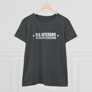 U.S. Veterans Deserve Respect - Women's Heavy Cotton Tee