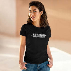 U.S. Veterans Deserve Respect - Women's Heavy Cotton Tee