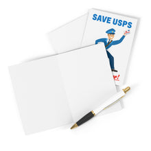 Load image into Gallery viewer, Save the Post Office - cute mailman - Greeting Cards (8 pcs)
