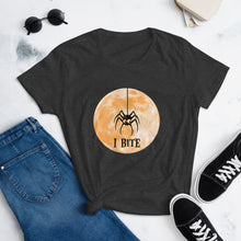 Load image into Gallery viewer, I Bite - Halloween Spider tee - Women&#39;s short sleeve t-shirt
